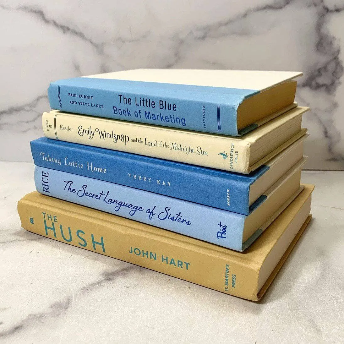 Modern Ocean Breeze Book Mix | Books by the Foot | Sand, Sky Blue, Aquamarine | Designer Decor