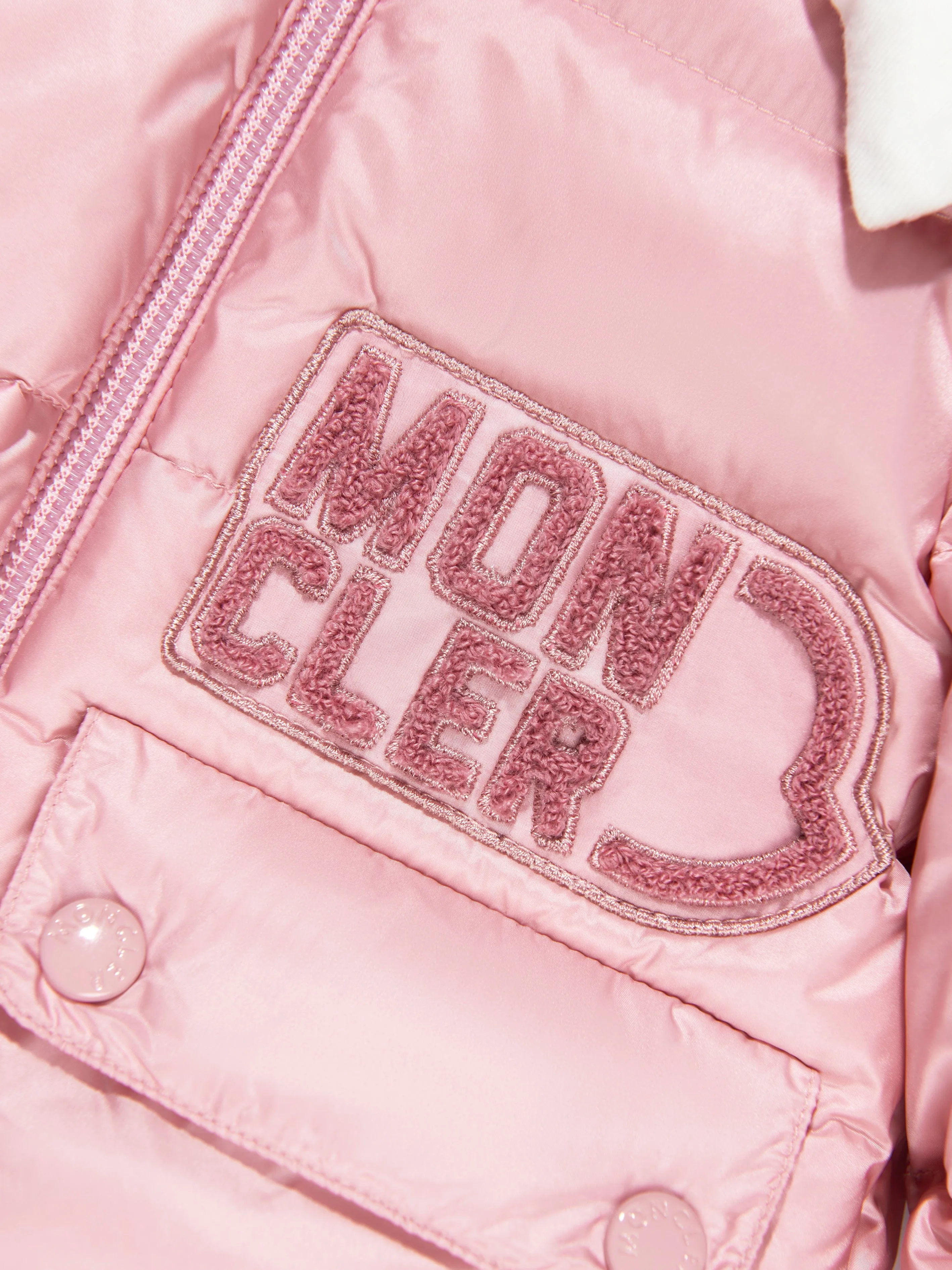 Moncler Enfant Baby Girls Down Padded Abbaye Jacket in Pink