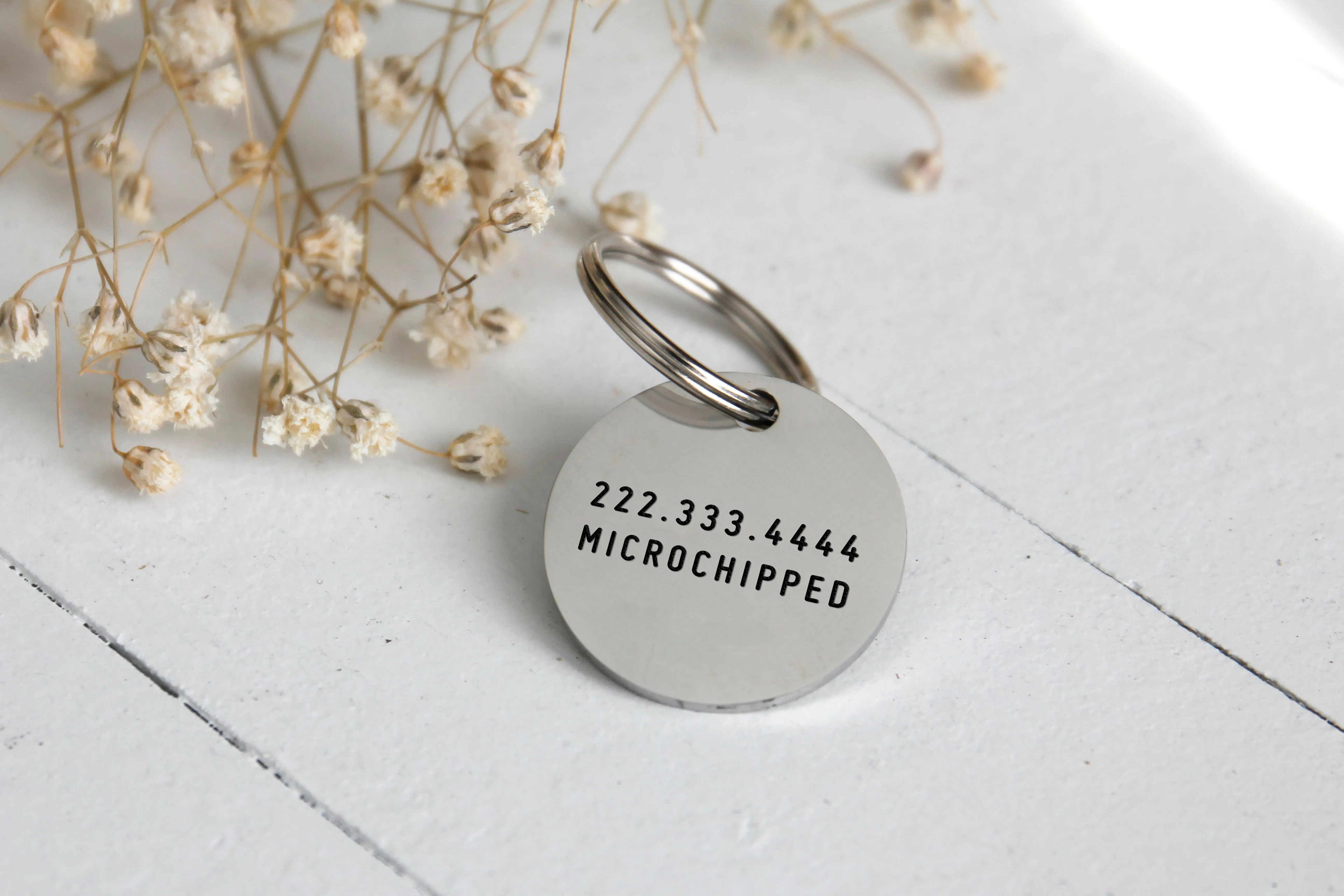 Moon and Stars Stainless Steel Pet ID Tag