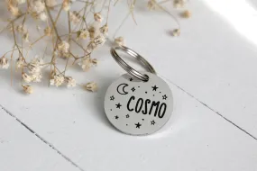 Moon and Stars Stainless Steel Pet ID Tag