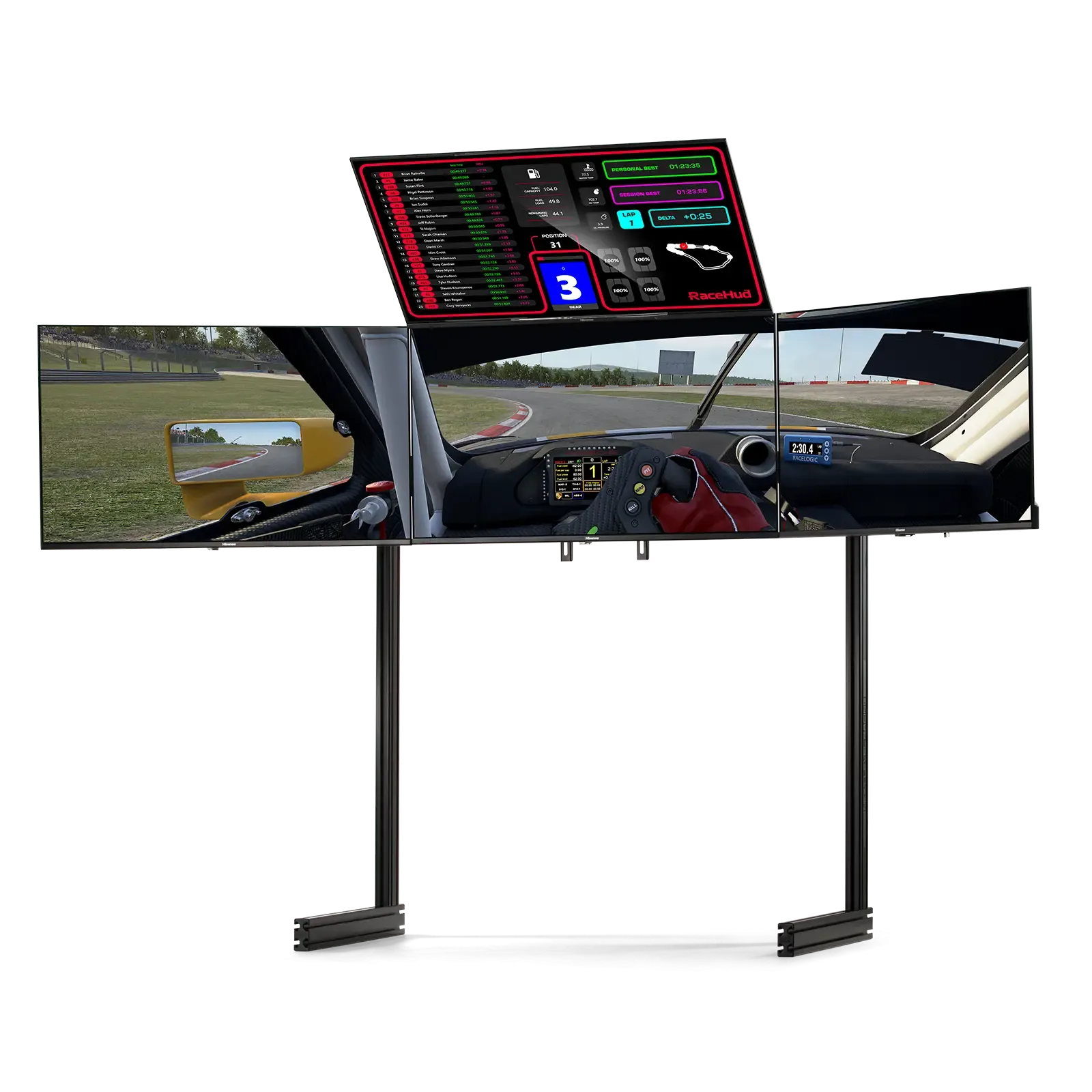 Next Level Racing ELITE Free Standing Quad Monitor Stand Black | Racing Cockpit Monitor Stand