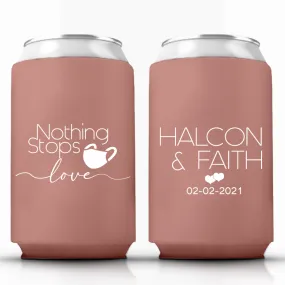 Nothing Stops Love Wedding Can Coolers (310)