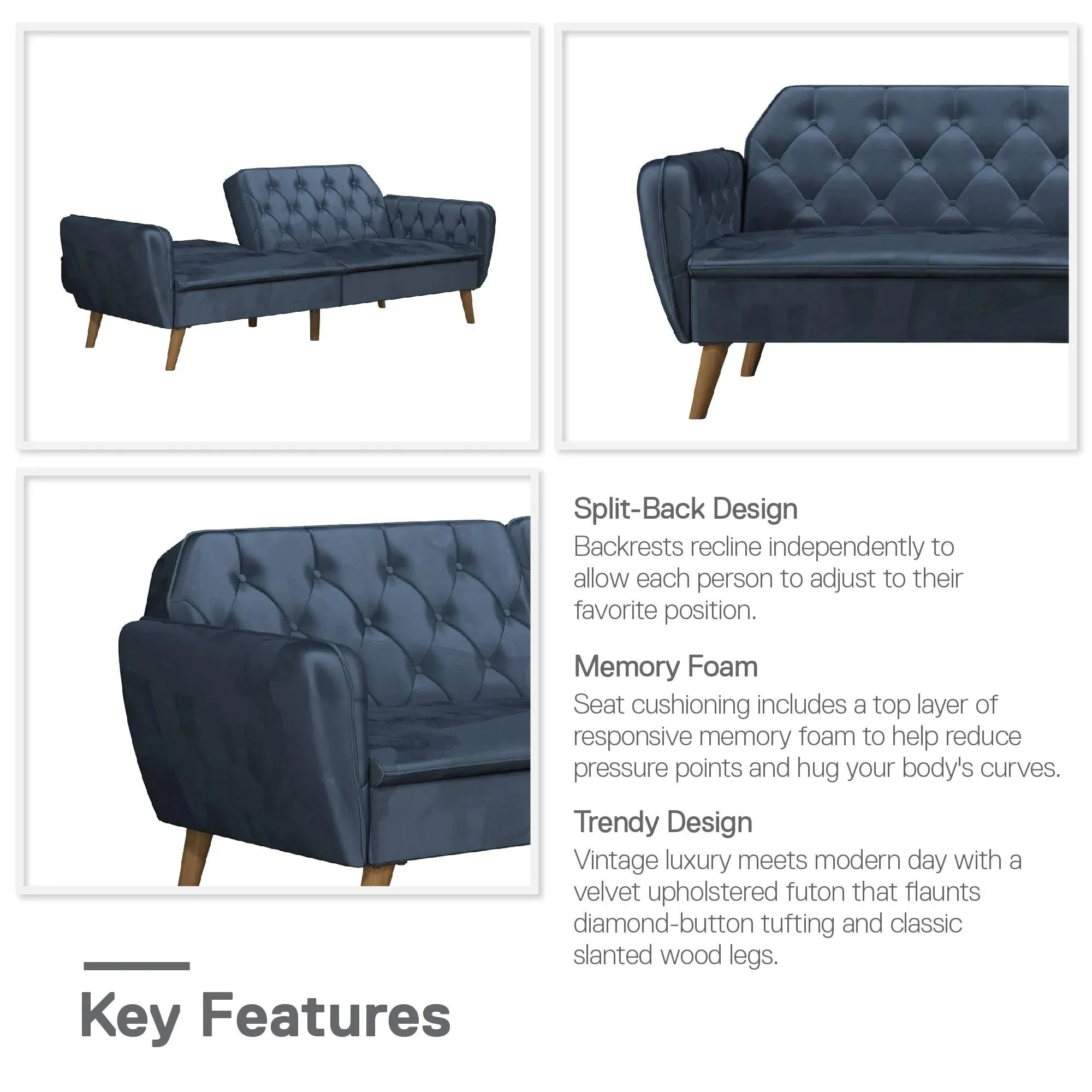 Novogratz Tallulah Memory Foam Futon