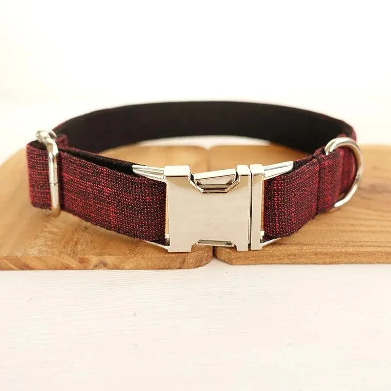 Nylon Dog Collar Set: Personalized Engraving & Free Leash - Safety & Style Combo