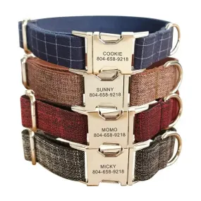 Nylon Dog Collar Set: Personalized Engraving & Free Leash - Safety & Style Combo