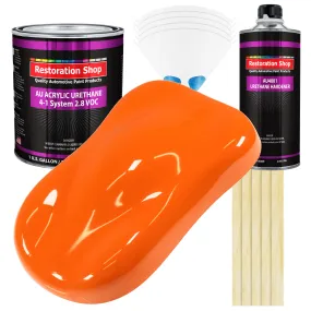 Omaha Orange Acrylic Urethane Auto Paint - Complete Gallon Paint Kit - Professional Single Stage Automotive Car Truck Coating, 4:1 Mix Ratio 2.8 VOC