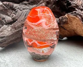 Orange Dichroic Organic Lampwork Focal Bead SRA