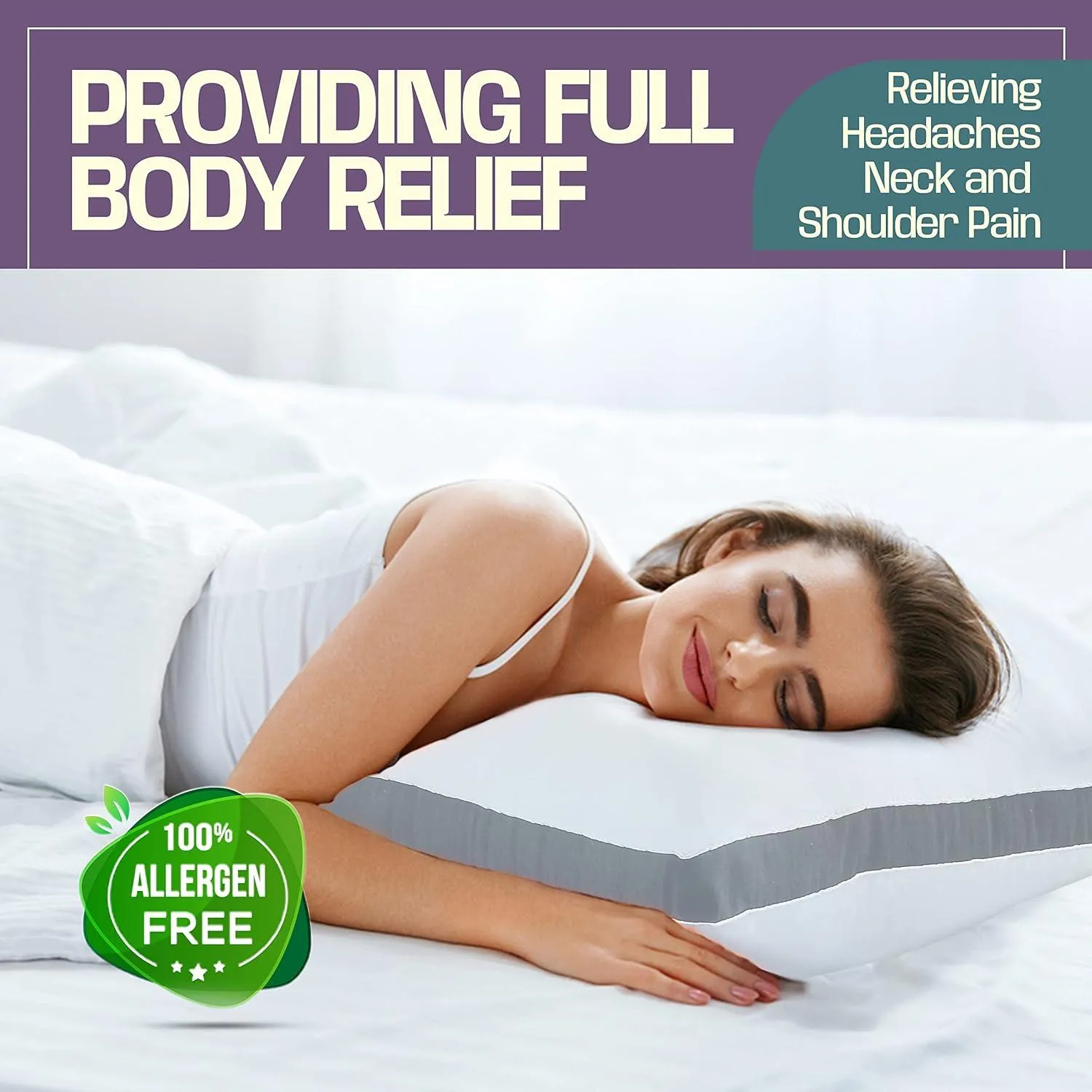 Pack of 2 Luxury Soft Pillows – Hypoallergenic Bed Pillows