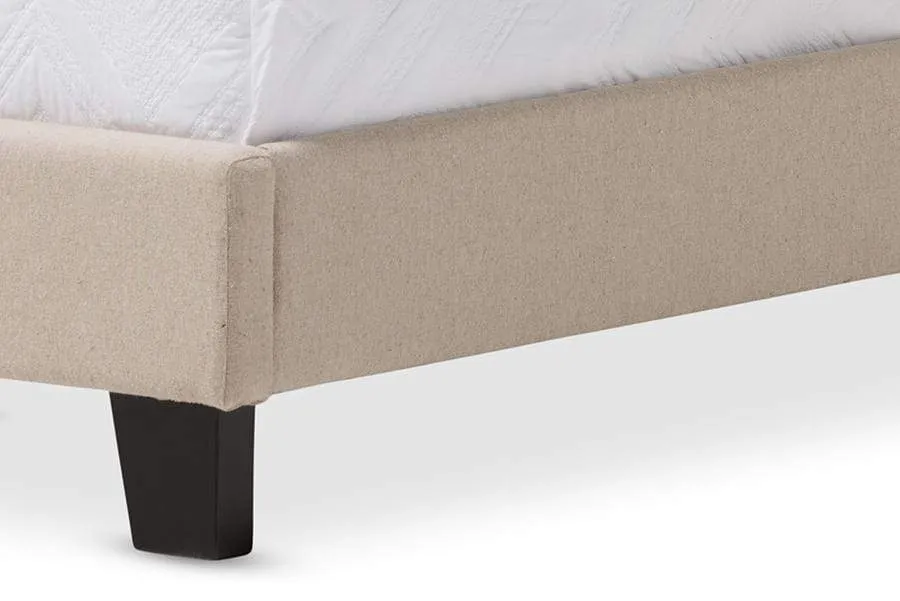 Paris Modern and Contemporary Beige Linen Upholstered Twin Size Tufting Bed