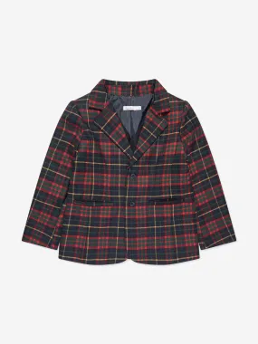 Patachou Boys Tartan Blazer in Navy