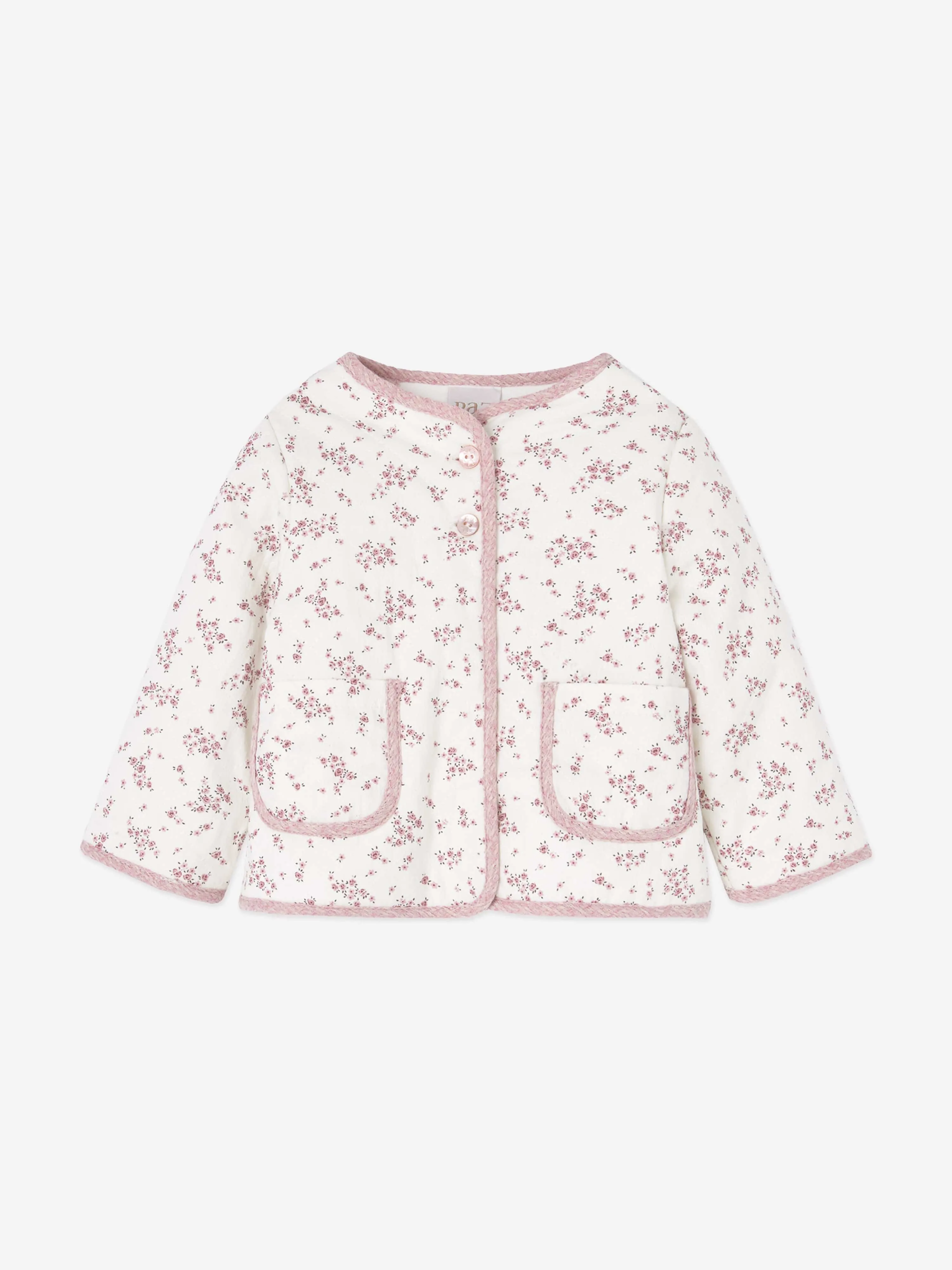 Paz Rodriguez Baby Girls Floral Jacket in White