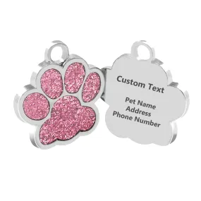 Personalized Dog Tags, Paw Shape Pet ID Tags Engraved, Custom Dog Tags