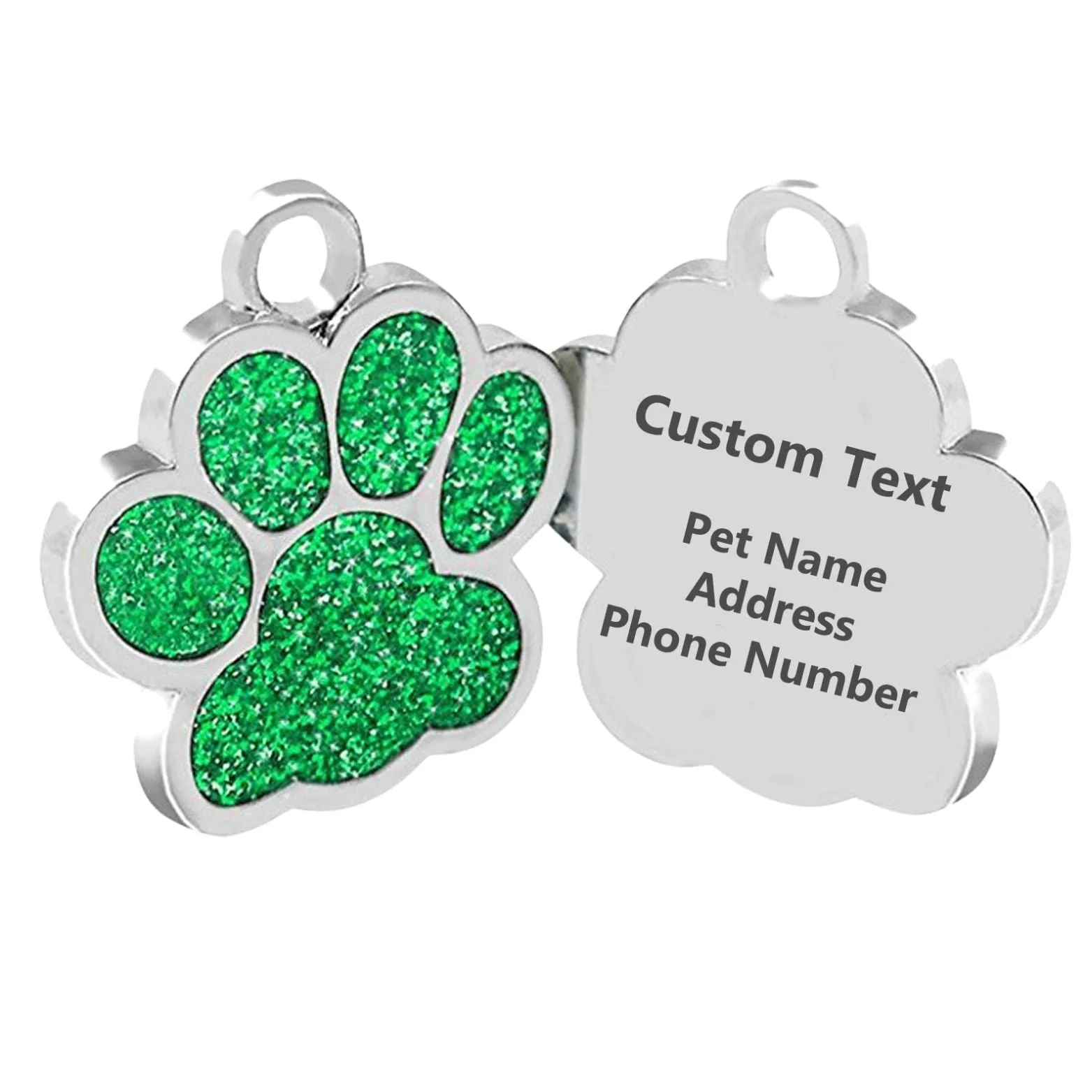 Personalized Dog Tags, Paw Shape Pet ID Tags Engraved, Custom Dog Tags