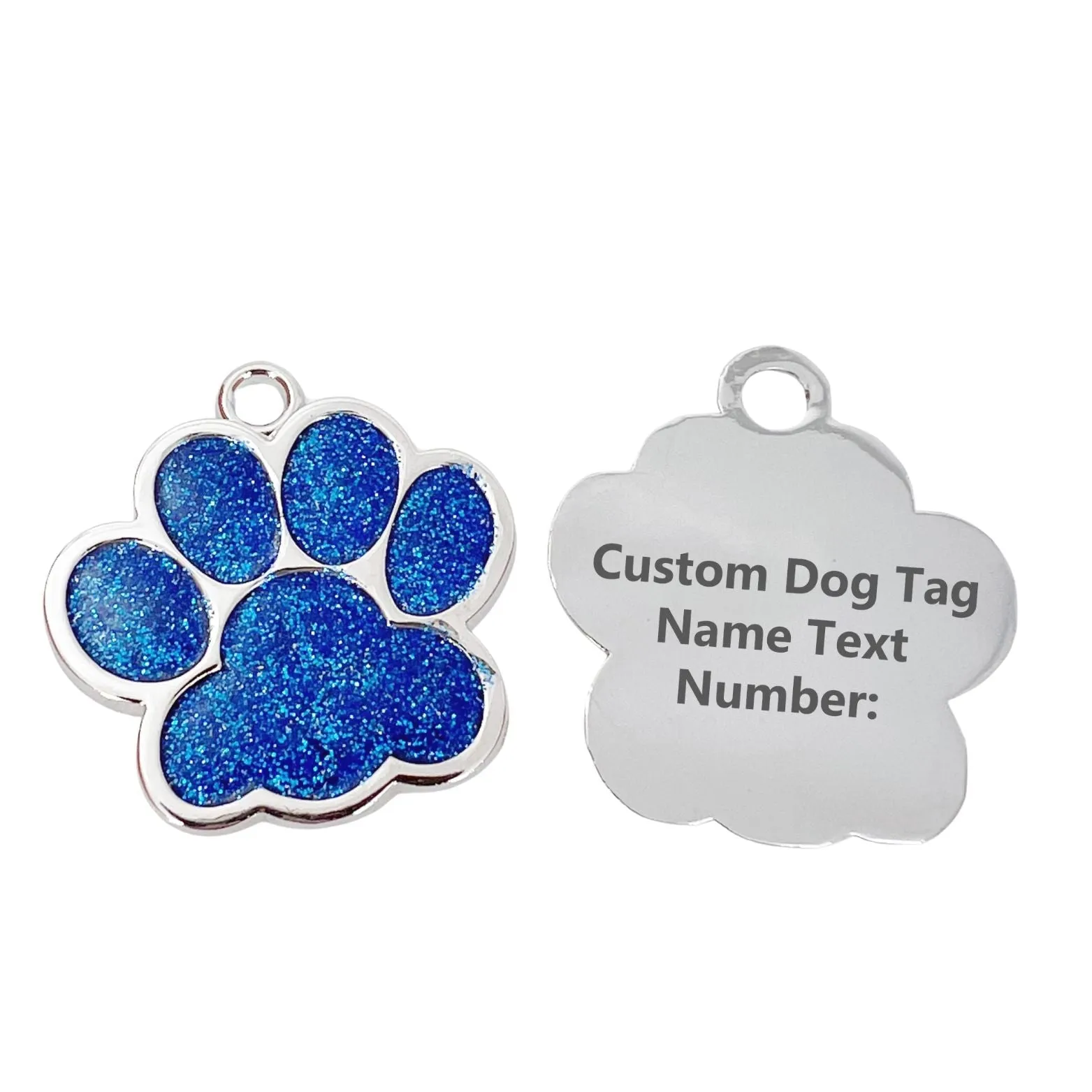 Personalized Dog Tags, Paw Shape Pet ID Tags Engraved, Custom Dog Tags
