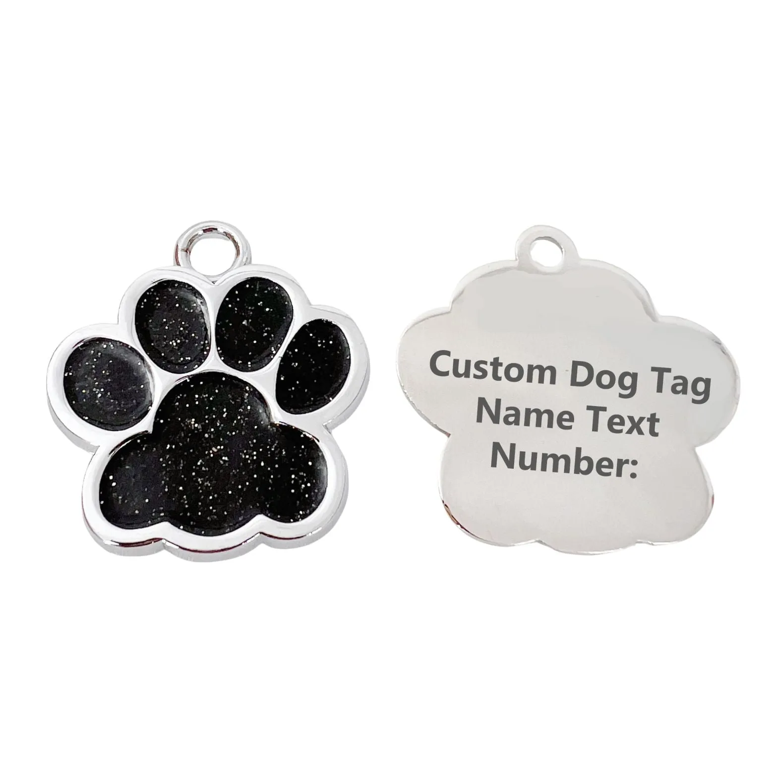 Personalized Dog Tags, Paw Shape Pet ID Tags Engraved, Custom Dog Tags