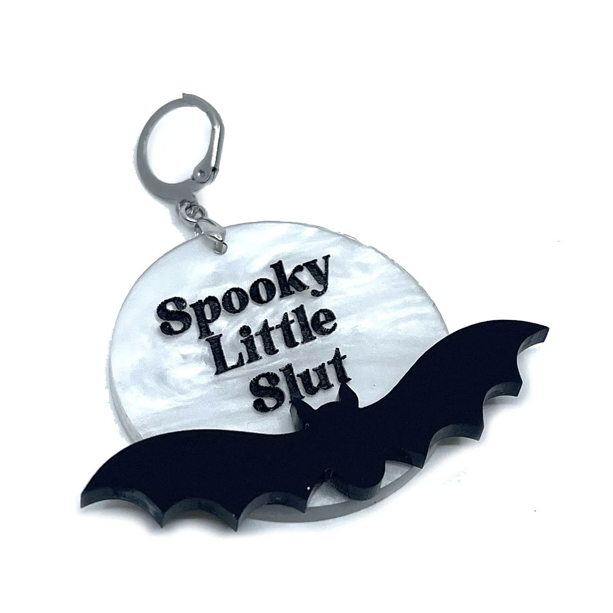 Personalized Full Moon Bat BDSM Collar Tag