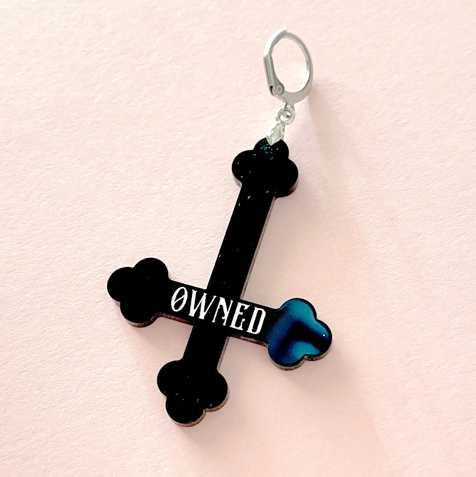 Personalized Inverted Cross BDSM Collar Tag