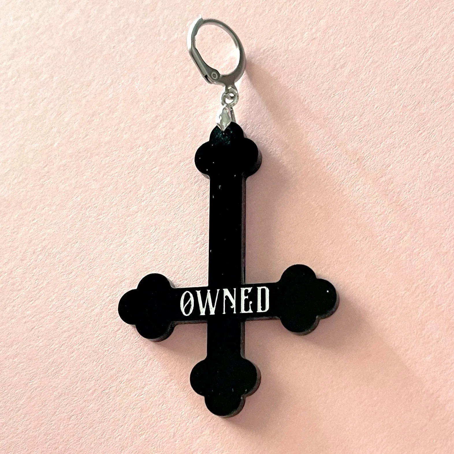 Personalized Inverted Cross BDSM Collar Tag