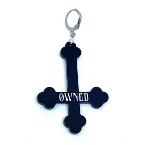 Personalized Inverted Cross BDSM Collar Tag