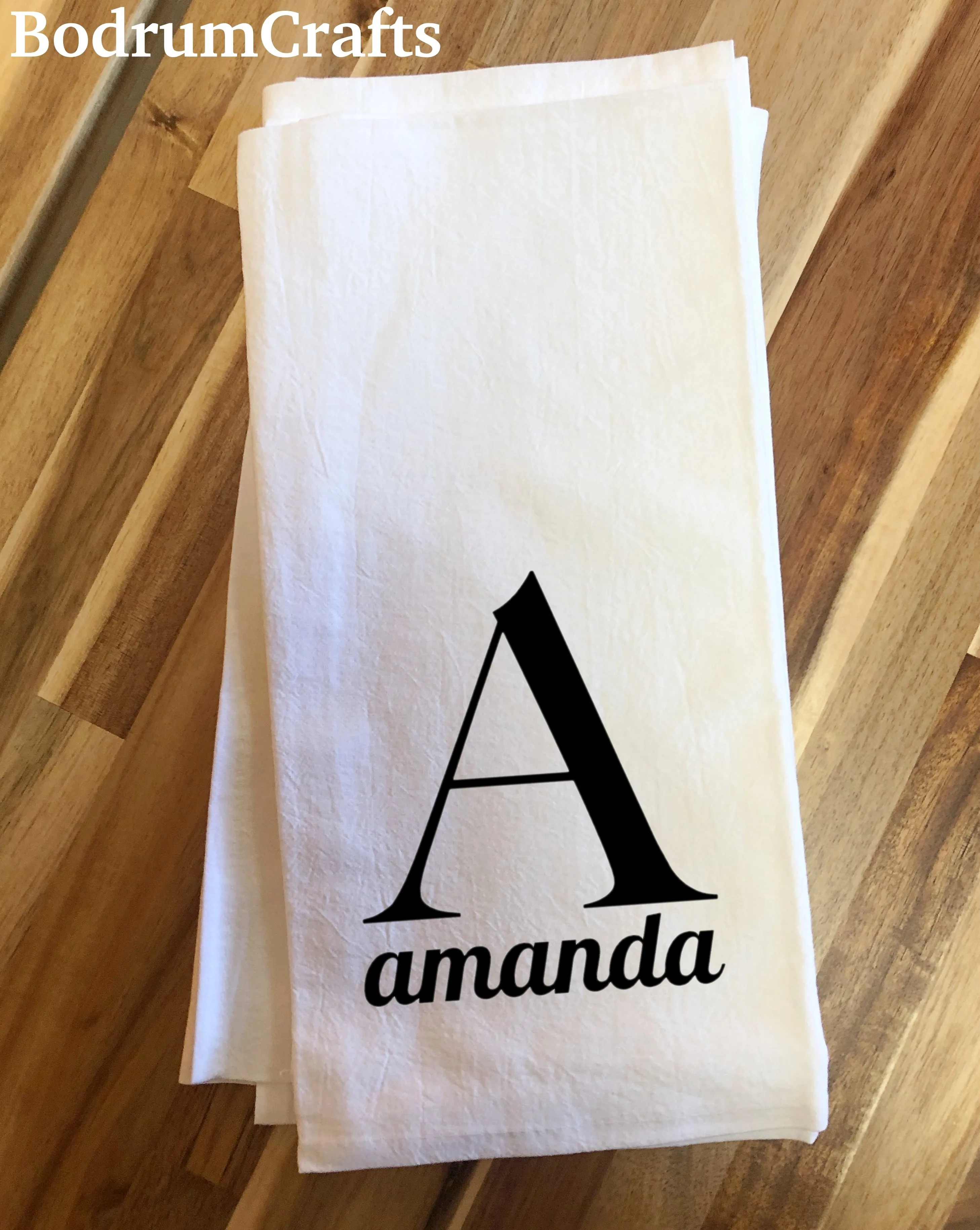 Personalized Monogram Flour Sack Kitchen Towels T001