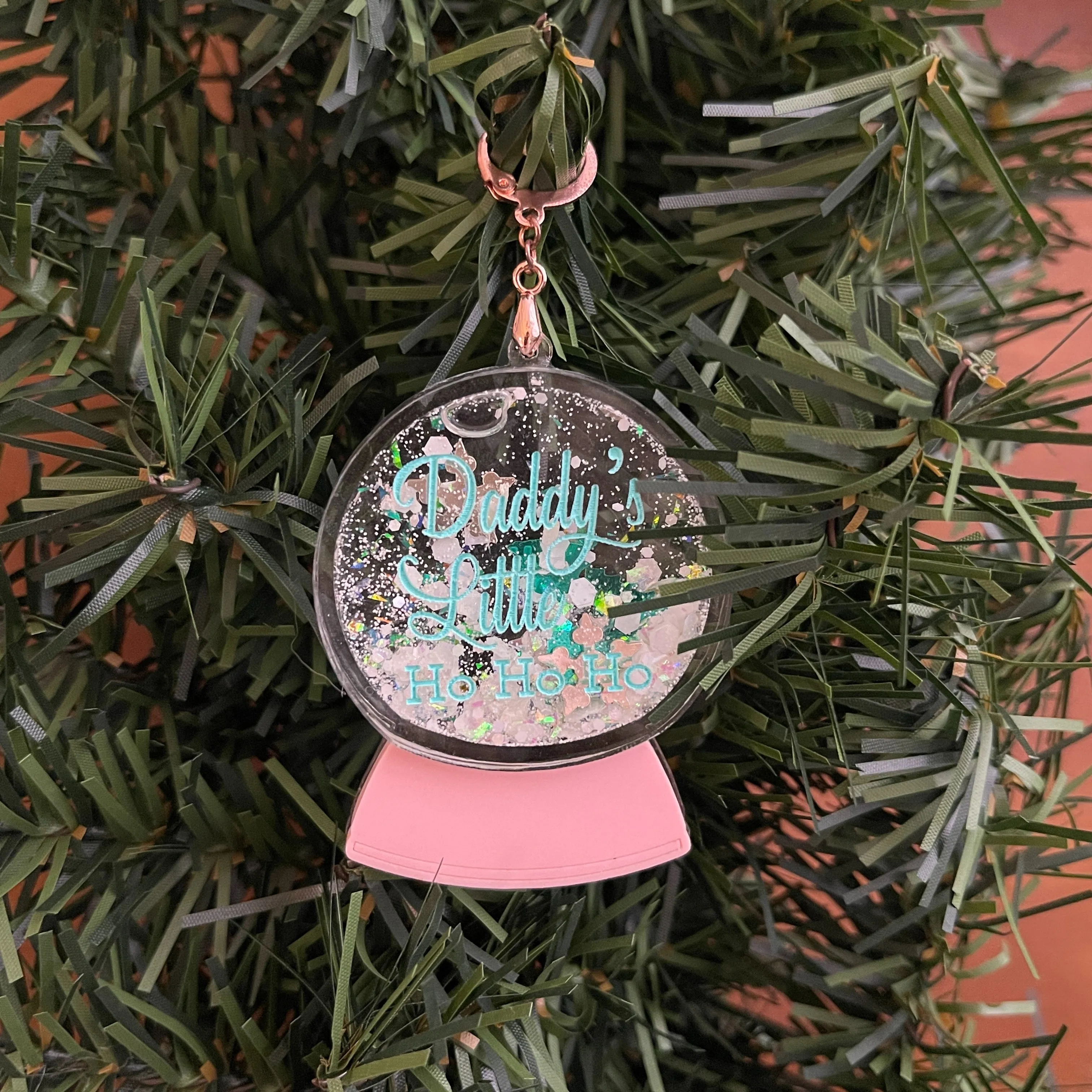 Personalized Snow Globe Shaker BDSM Collar Tag