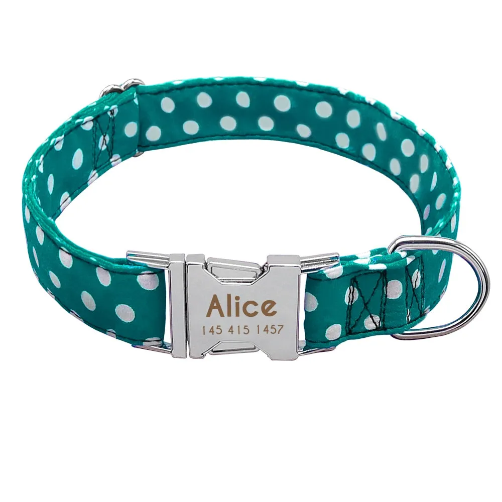 Personazlied Dog Collar Customized Pet Collar Nylon Anti-lost Nameplate Tags Engraved Collar