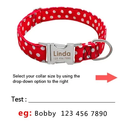 Personazlied Dog Collar Customized Pet Collar Nylon Anti-lost Nameplate Tags Engraved Collar