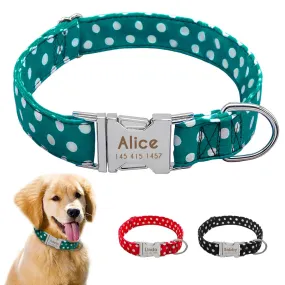 Personazlied Dog Collar Customized Pet Collar Nylon Anti-lost Nameplate Tags Engraved Collar