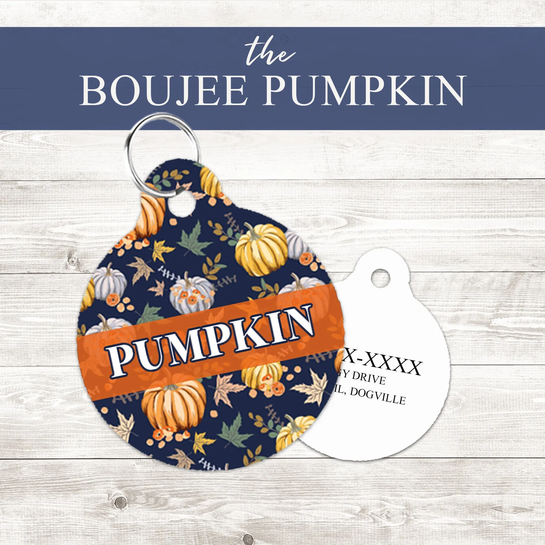 Pet ID Tag | Boujee Pumpkin
