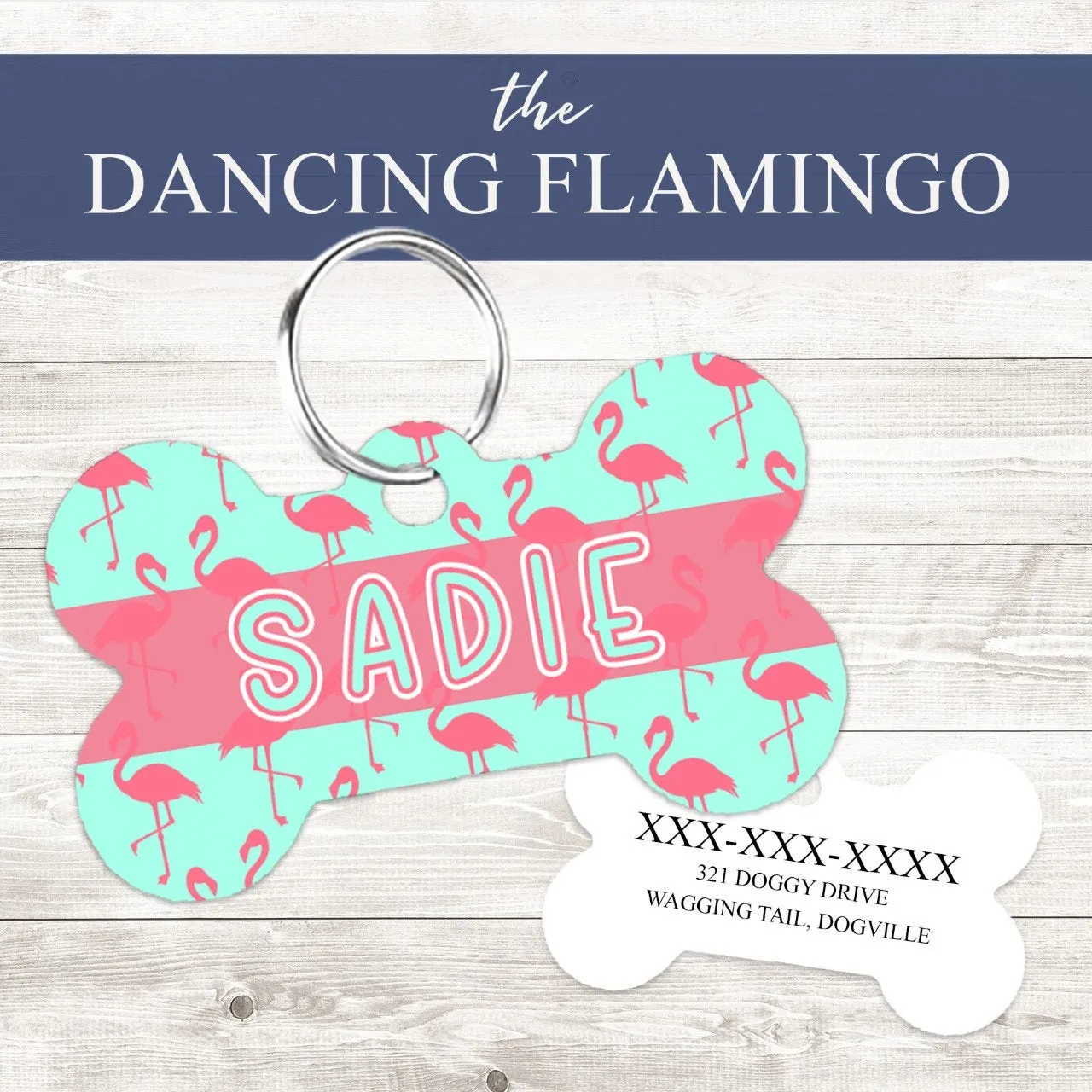 Pet ID Tag | Dancing Flamingo
