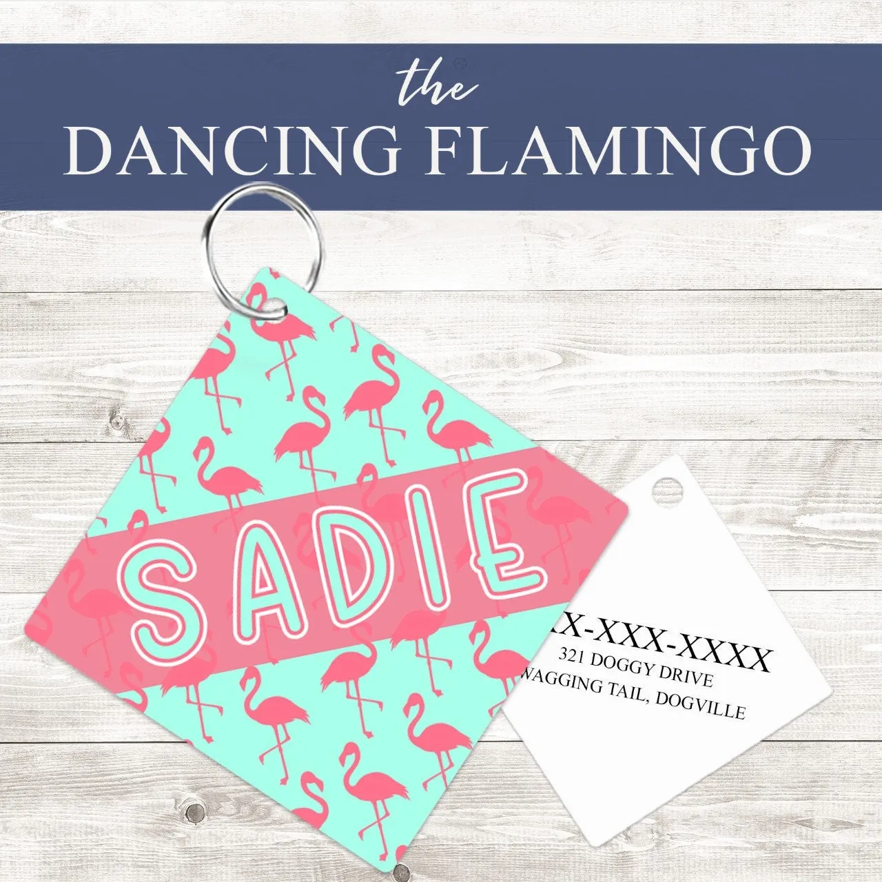 Pet ID Tag | Dancing Flamingo