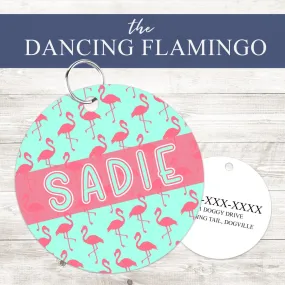 Pet ID Tag | Dancing Flamingo