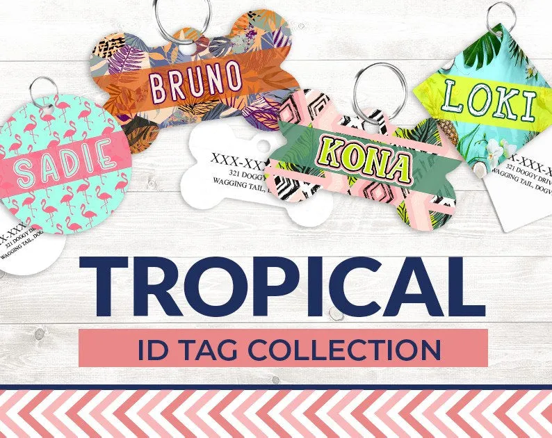 Pet ID Tag | Dancing Flamingo