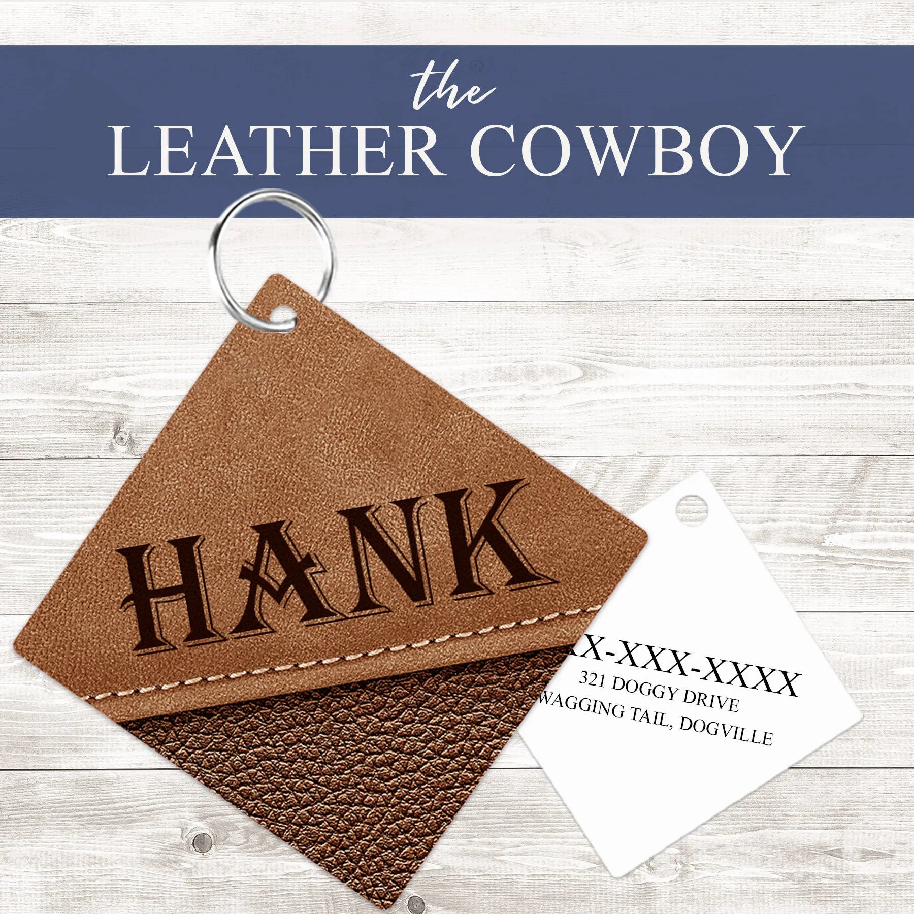 Pet ID Tag | Leather Cowboy