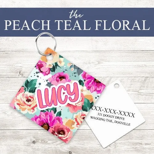 Pet ID Tag | Light Pink Floral