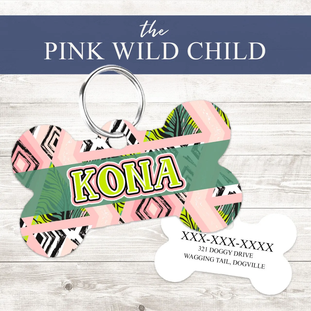 Pet ID Tag | Pink Wild Child