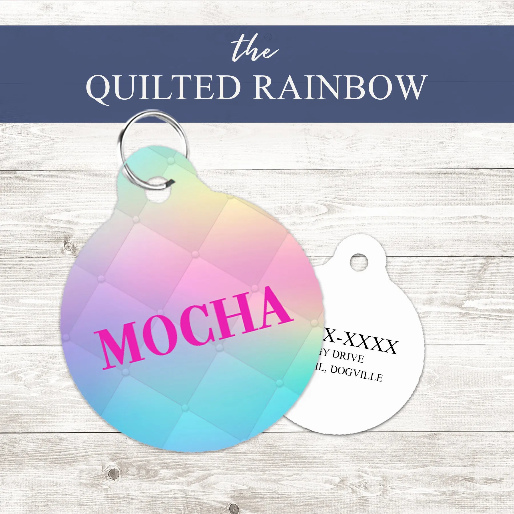 Pet ID Tag | Quilted Rainbow