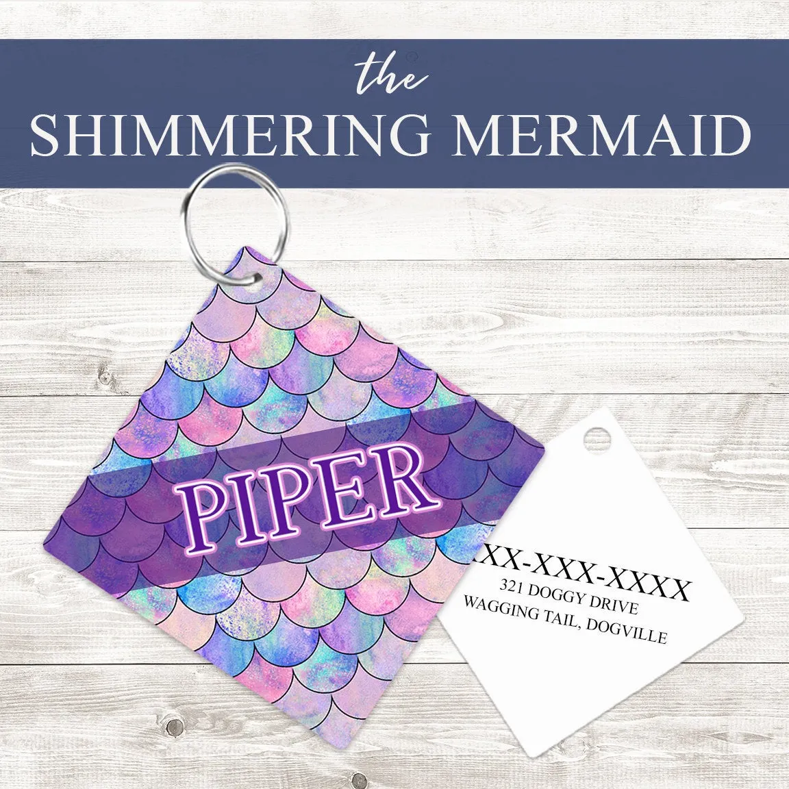 Pet ID Tag | Shimmering Mermaid