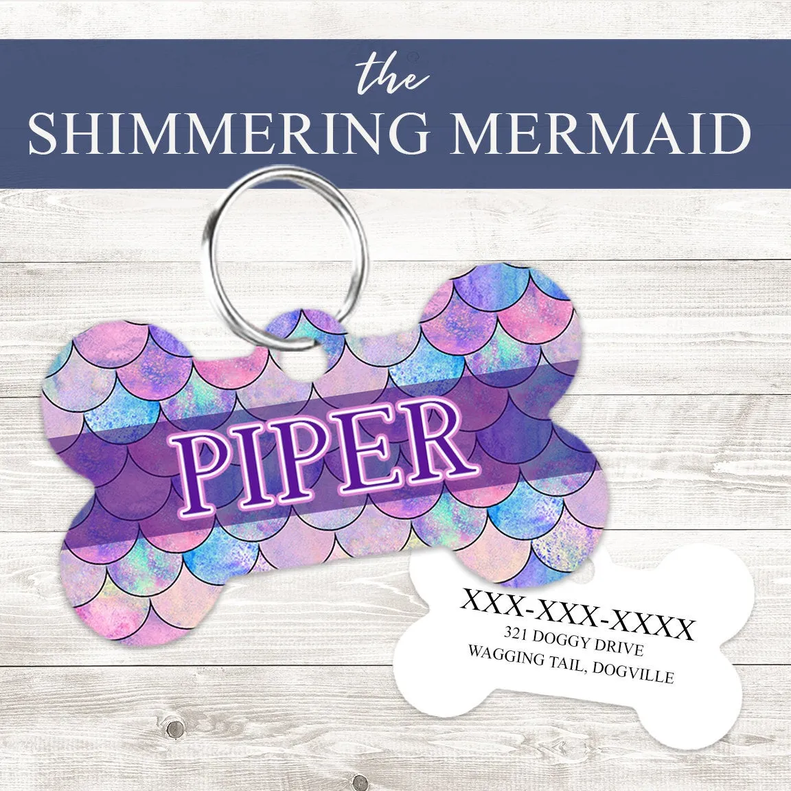 Pet ID Tag | Shimmering Mermaid