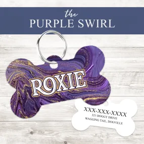 Pet ID Tag | The Purple Gold Marble