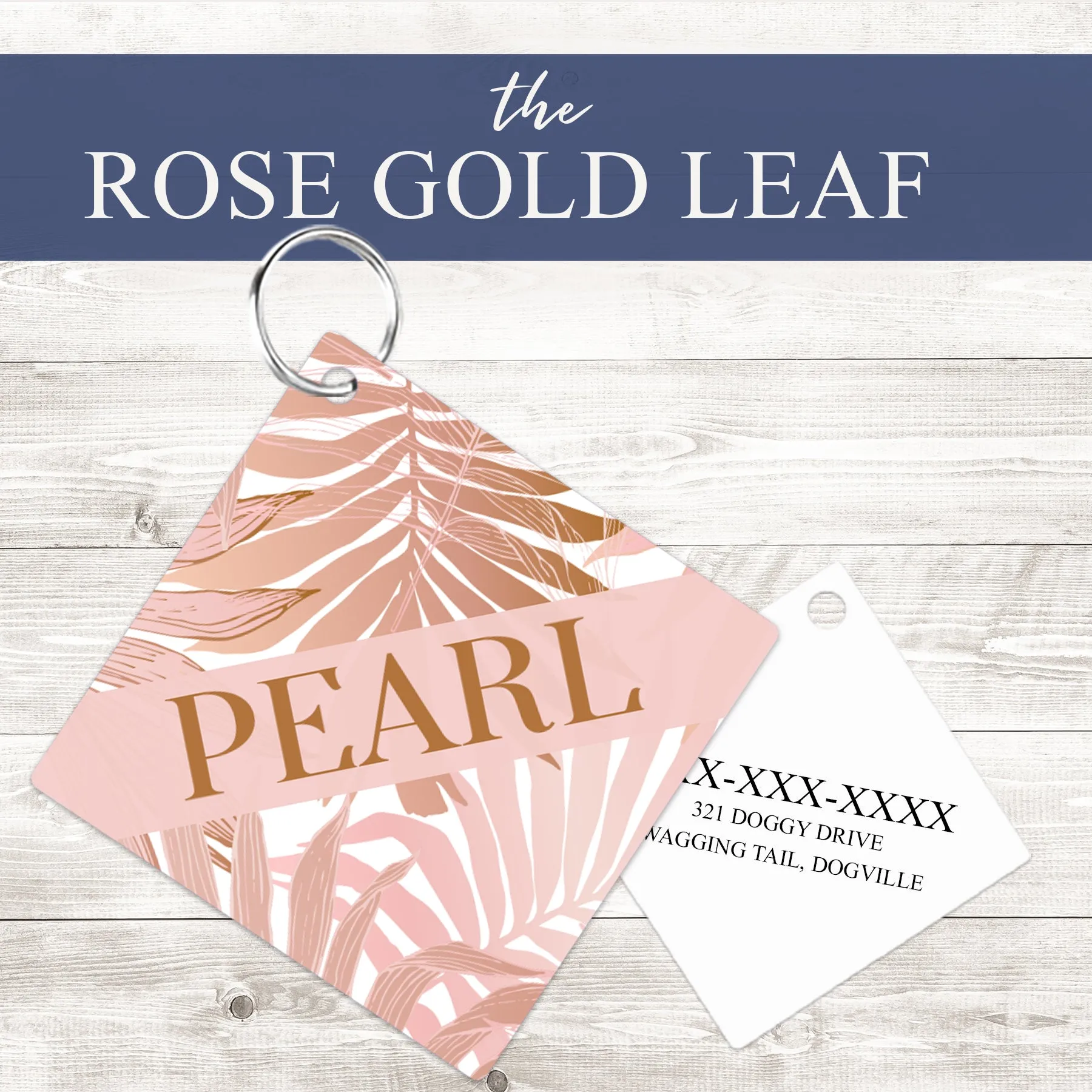 Pet ID Tag | The Rose Gold Leaf