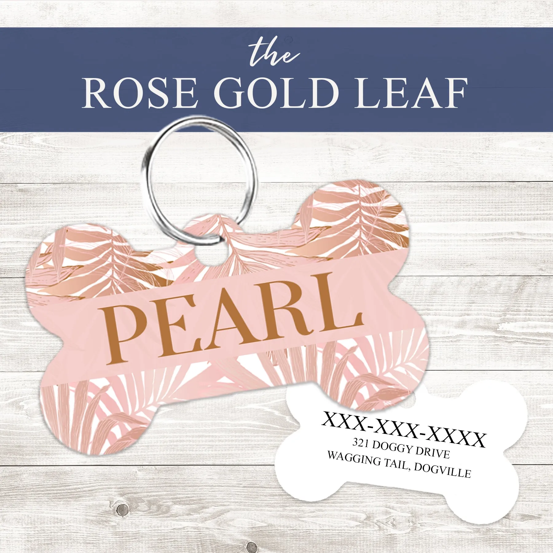 Pet ID Tag | The Rose Gold Leaf