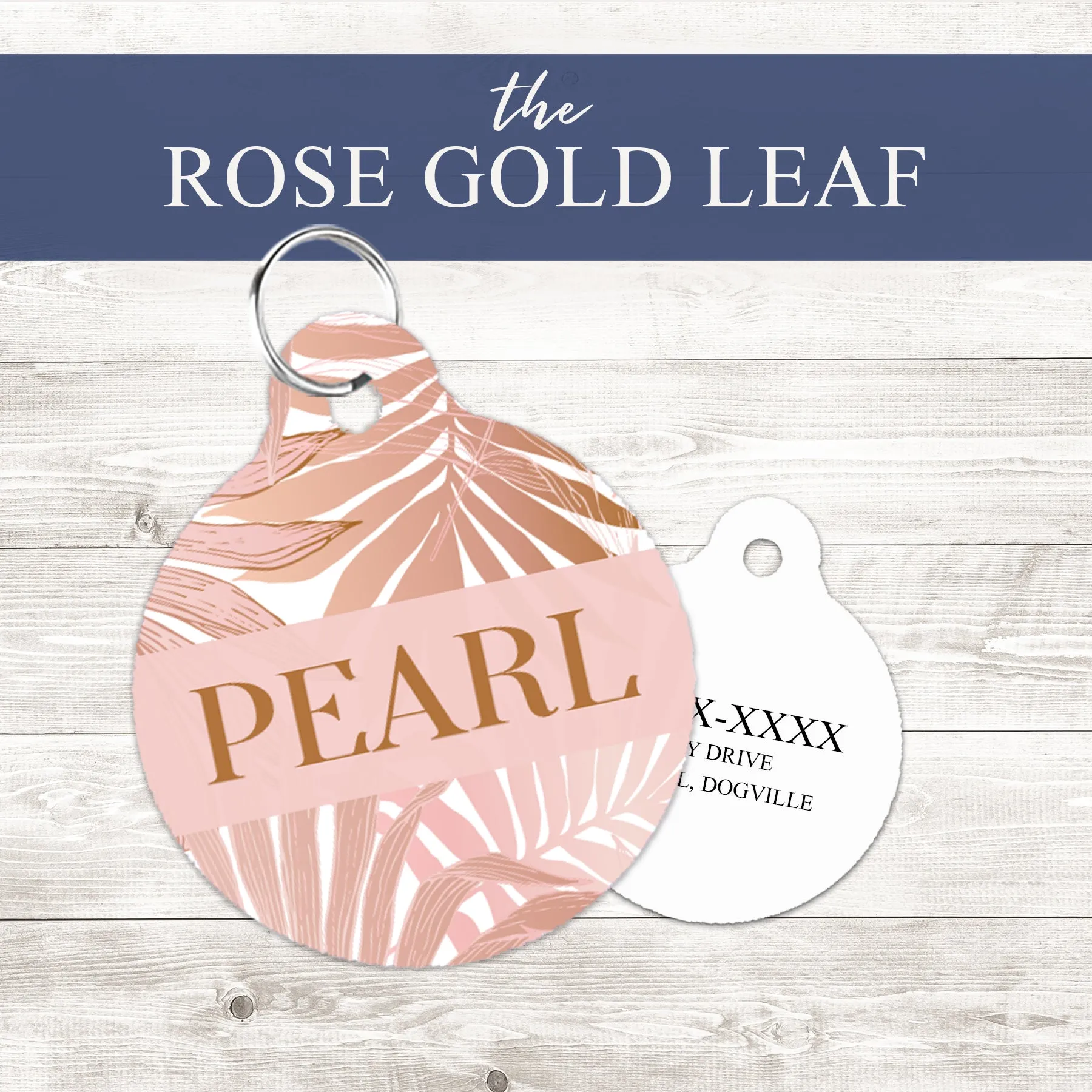 Pet ID Tag | The Rose Gold Leaf