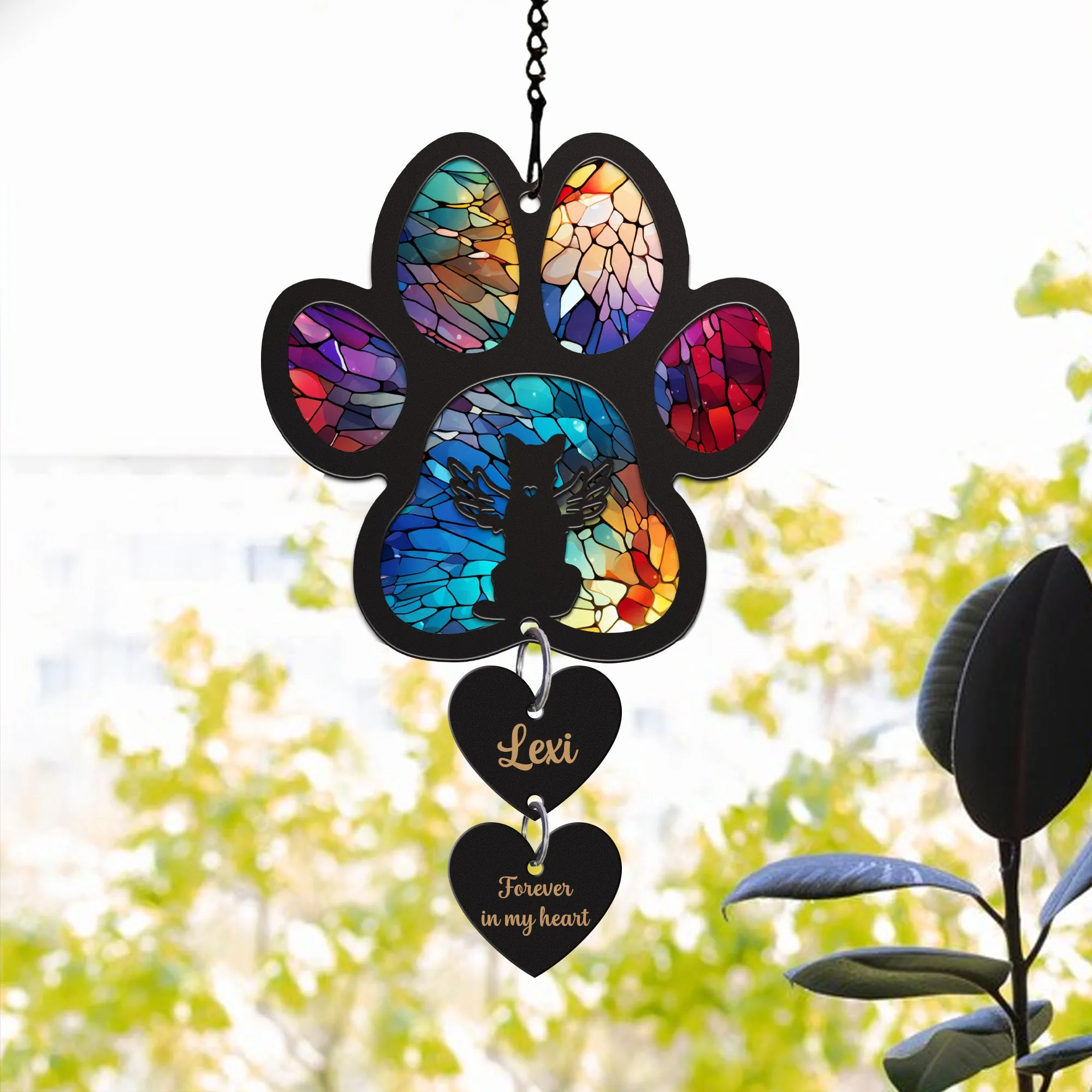 Pet Memorial Suncatcher, Personalized Pet Memorial Suncatcher with Custom Dog Breed and Name SC69