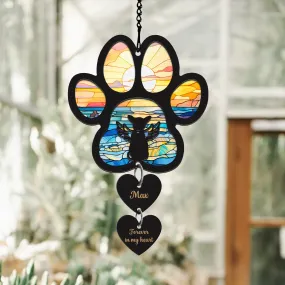 Pet Memorial Suncatcher, Personalized Pet Memorial Suncatcher with Custom Dog Breed and Name SC69