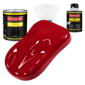 Quarter Mile Red Acrylic Enamel Auto Paint - Complete Quart Paint Kit - Professional Single Stage Automotive Car Truck Coating, 8:1 Mix Ratio 2.8 VOC