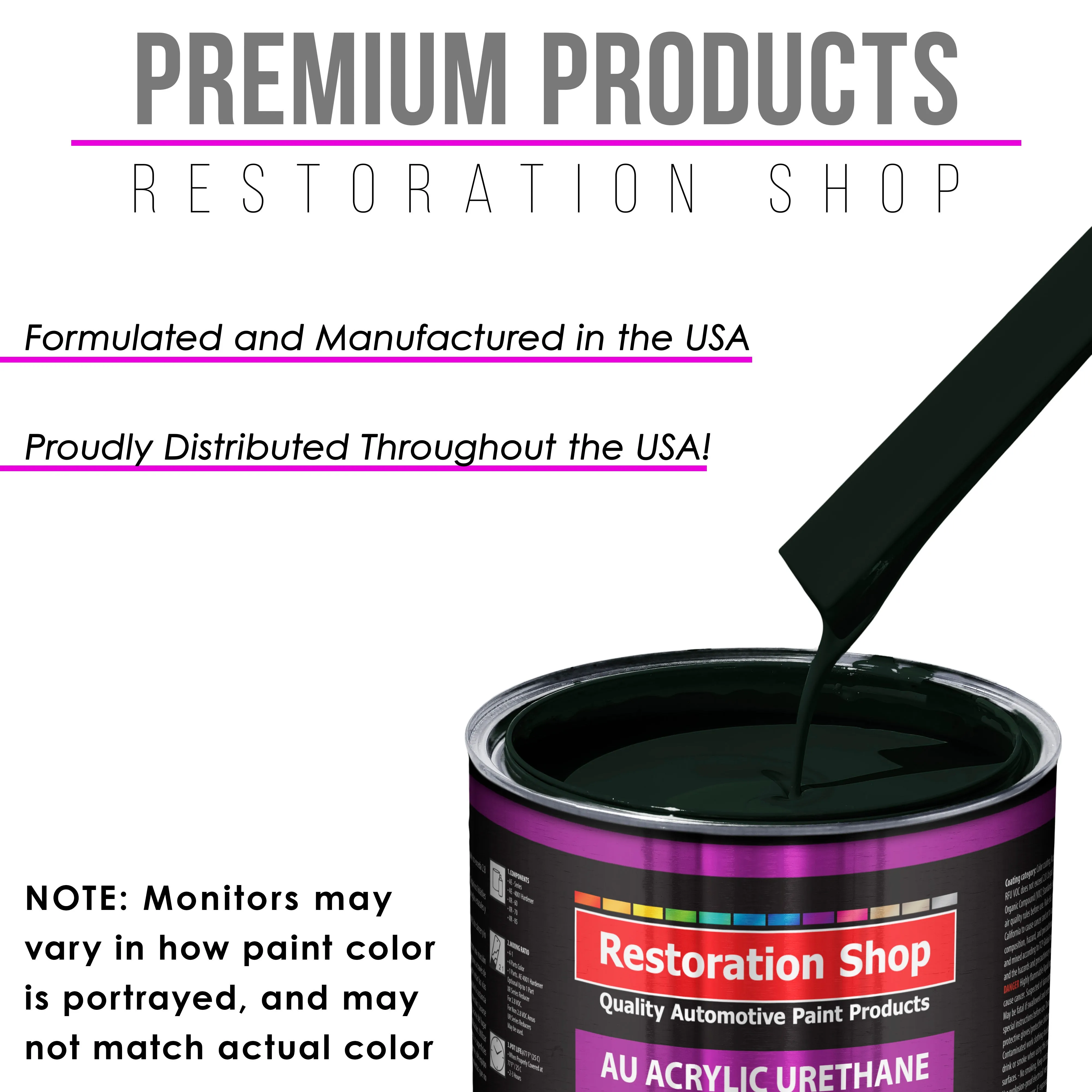 Rock Moss Green Acrylic Urethane Auto Paint - Complete Gallon Paint Kit - Professional Single Stage Automotive Car Truck Coating 4:1 Mix Ratio 2.8 VOC
