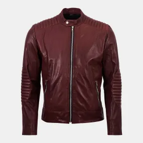 Rupal Burgundy Biker Jacket