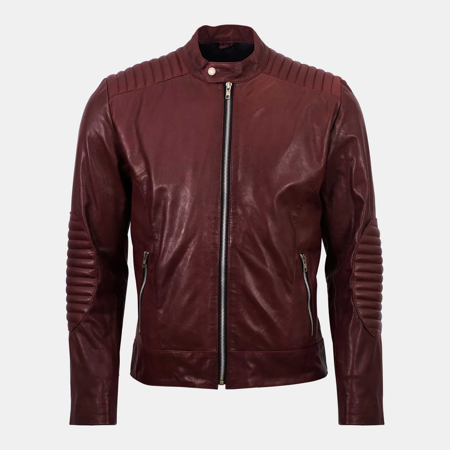 Rupal Burgundy Biker Jacket