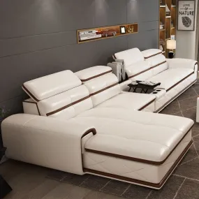 Sectional Luxury Corner Leather Living Set